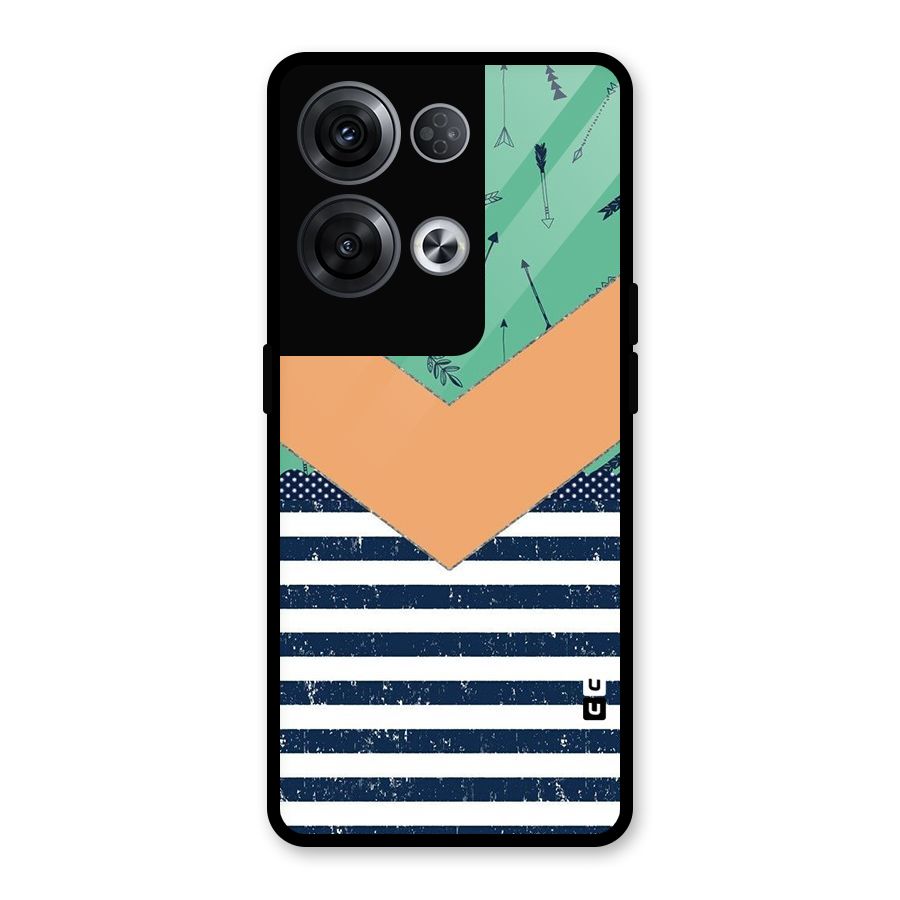 Arrows and Stripes Glass Back Case for Oppo Reno8 Pro 5G
