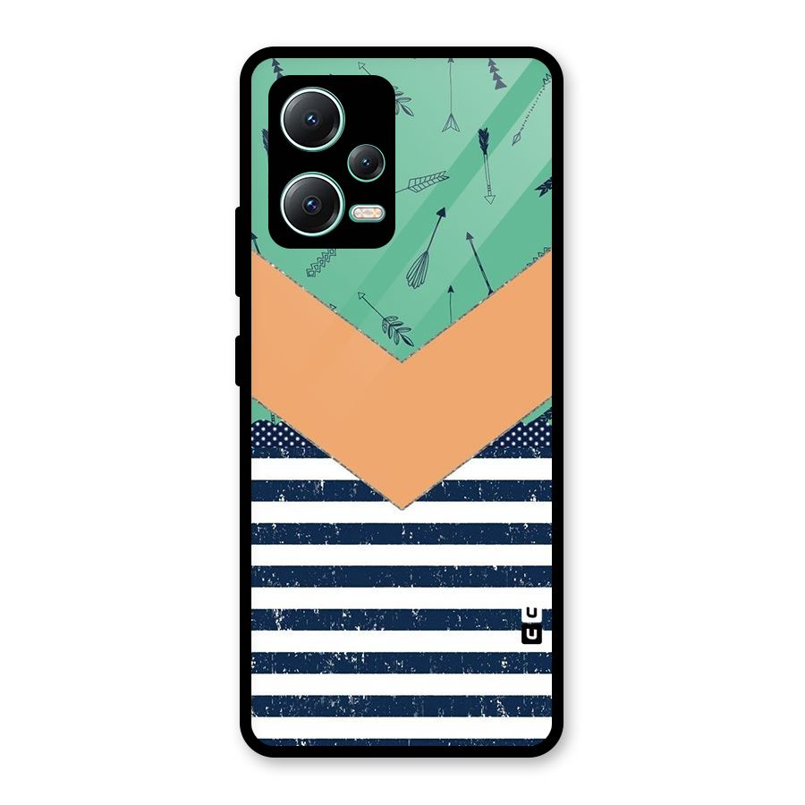 Arrows and Stripes Glass Back Case for Redmi Note 12 5G