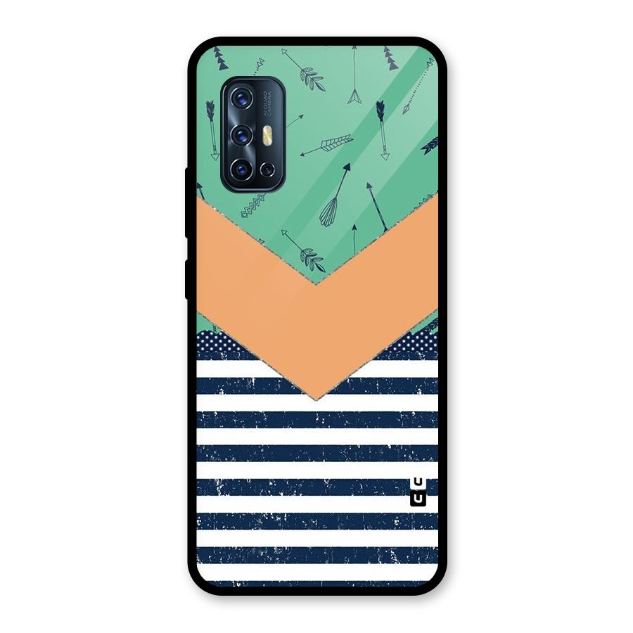 Arrows and Stripes Glass Back Case for Vivo V17