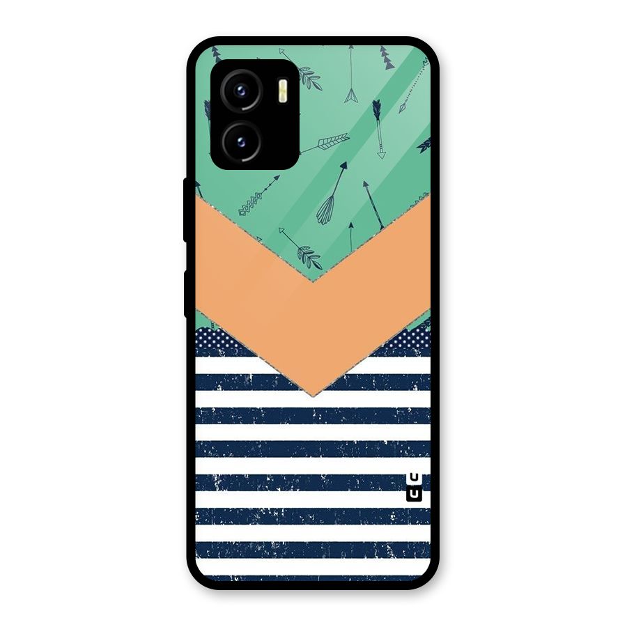 Arrows and Stripes Glass Back Case for Vivo Y15s