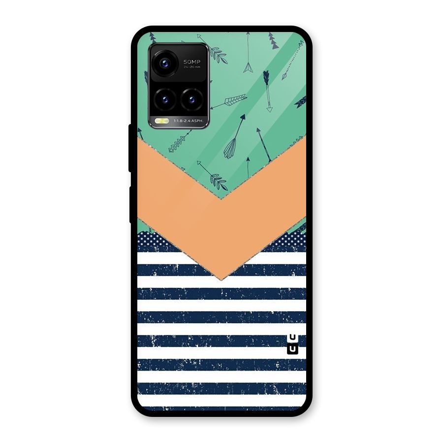 Arrows and Stripes Glass Back Case for Vivo Y21A