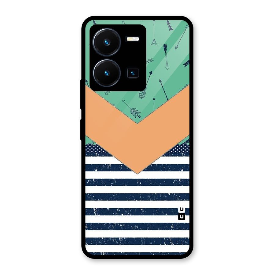 Arrows and Stripes Glass Back Case for Vivo Y35