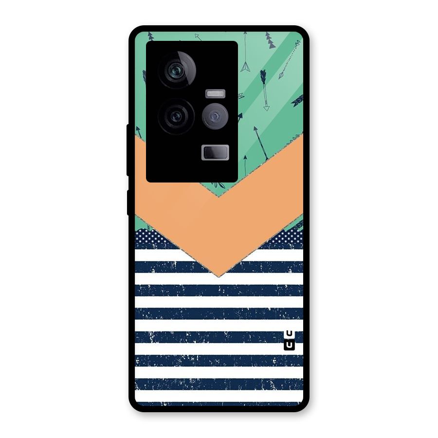 Arrows and Stripes Glass Back Case for Vivo iQOO 11 5G