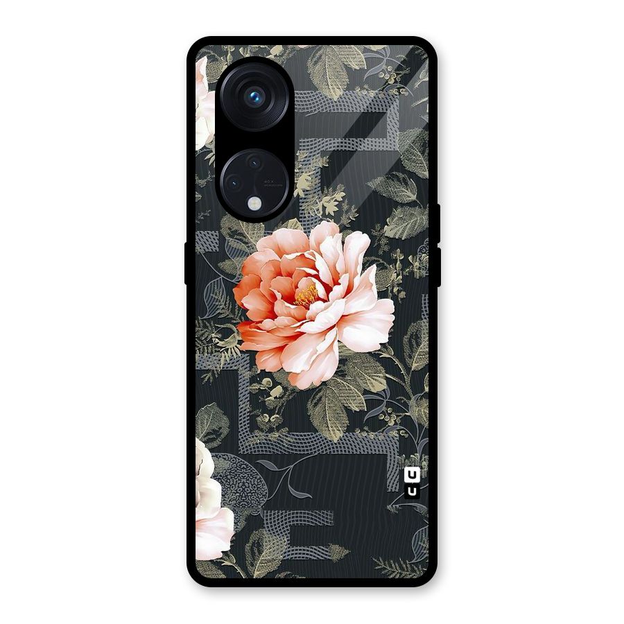 Art And Floral Glass Back Case for Reno8 T 5G