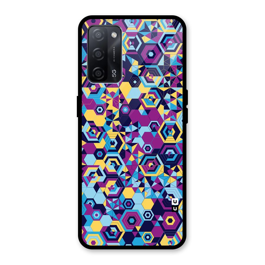 Artistic Abstract Glass Back Case for Oppo A53s 5G