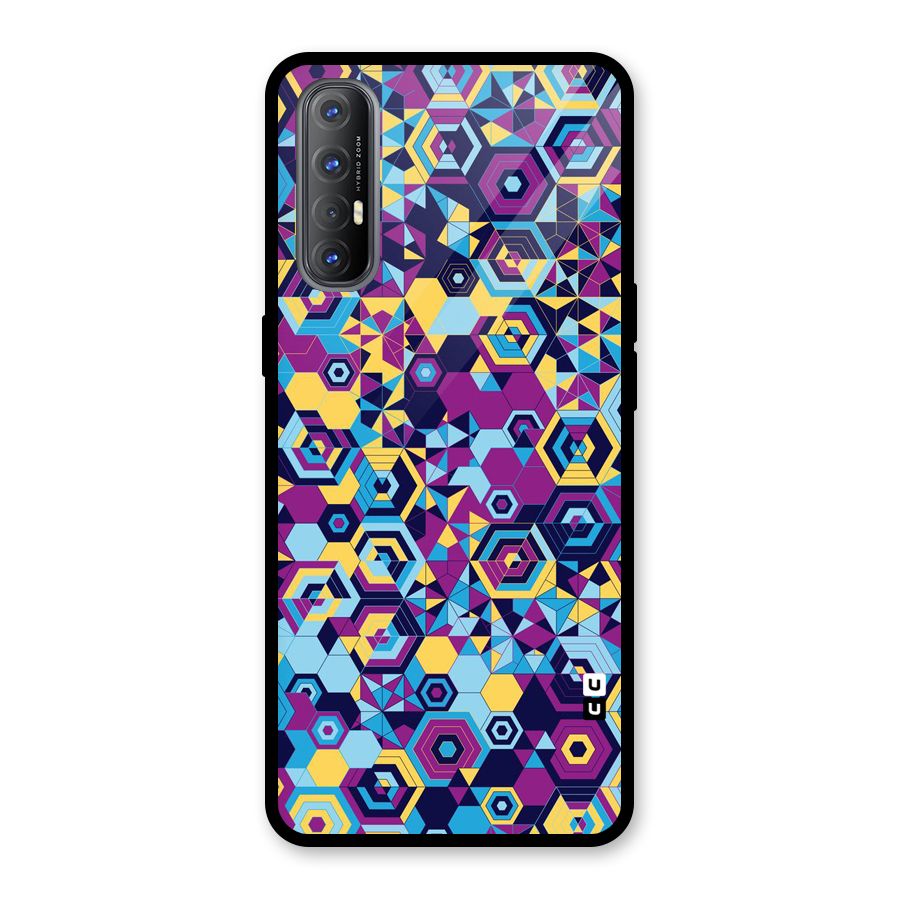 Artistic Abstract Glass Back Case for Oppo Reno3 Pro
