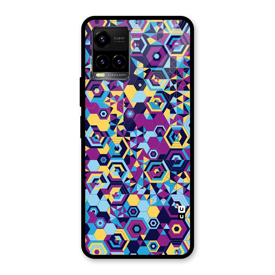 Artistic Abstract Glass Back Case for Vivo Y21T