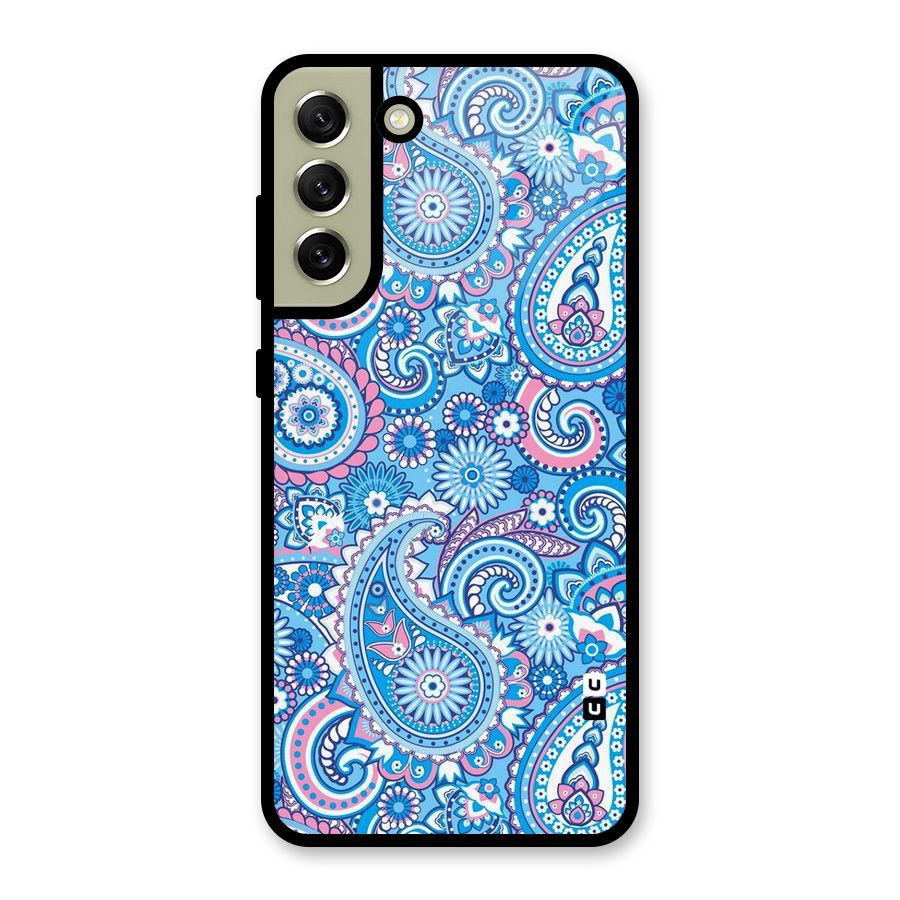 Artistic Blue Art Glass Back Case for Galaxy S21 FE 5G