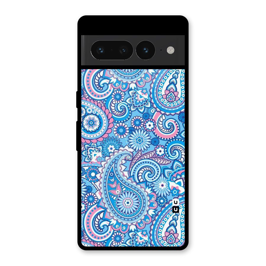 Artistic Blue Art Glass Back Case for Google Pixel 7 Pro