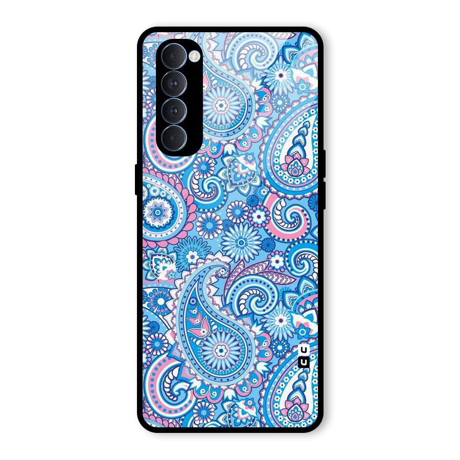 Artistic Blue Art Glass Back Case for Oppo Reno4 Pro