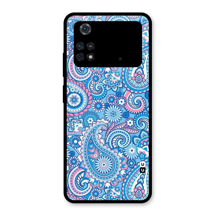 Artistic Blue Art Glass Back Case for Poco M4 Pro 4G