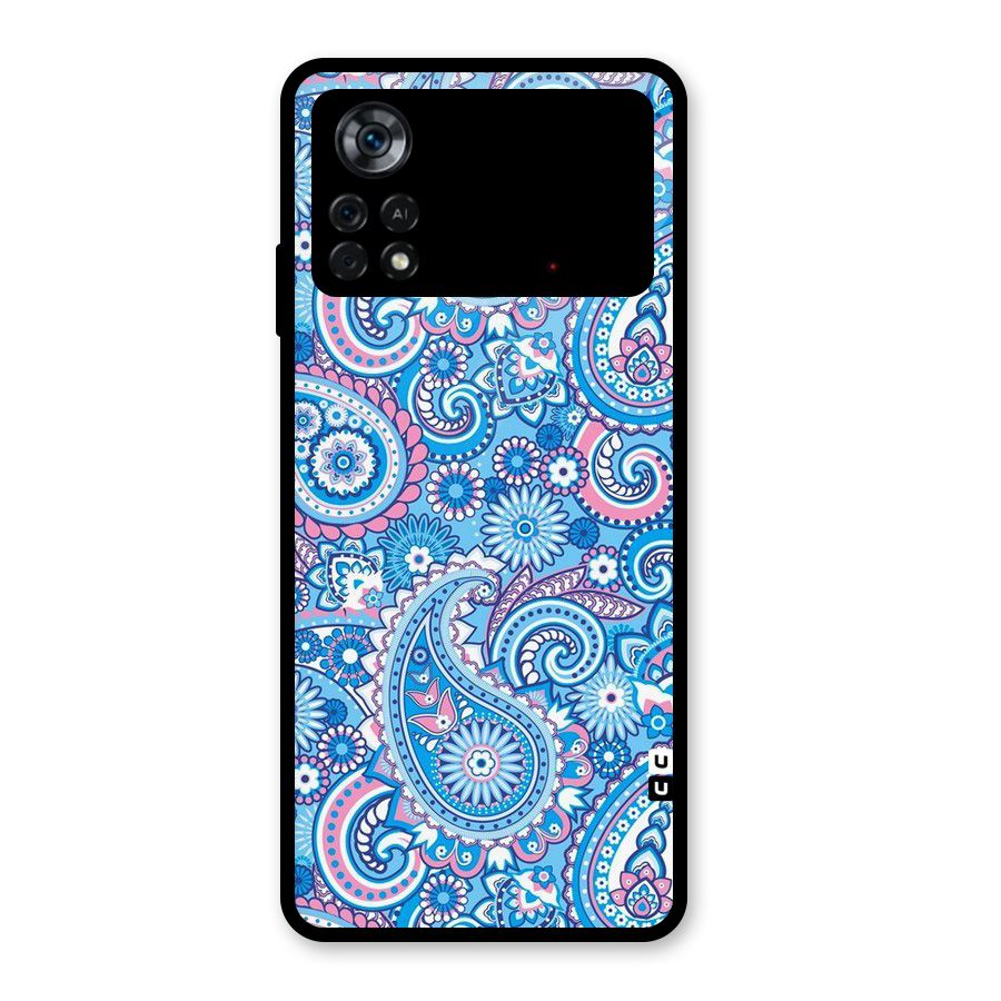 Artistic Blue Art Glass Back Case for Poco X4 Pro 5G
