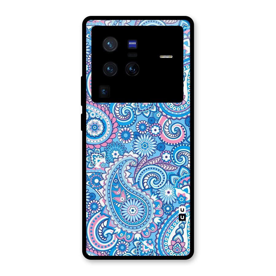 Artistic Blue Art Glass Back Case for Vivo X80 Pro