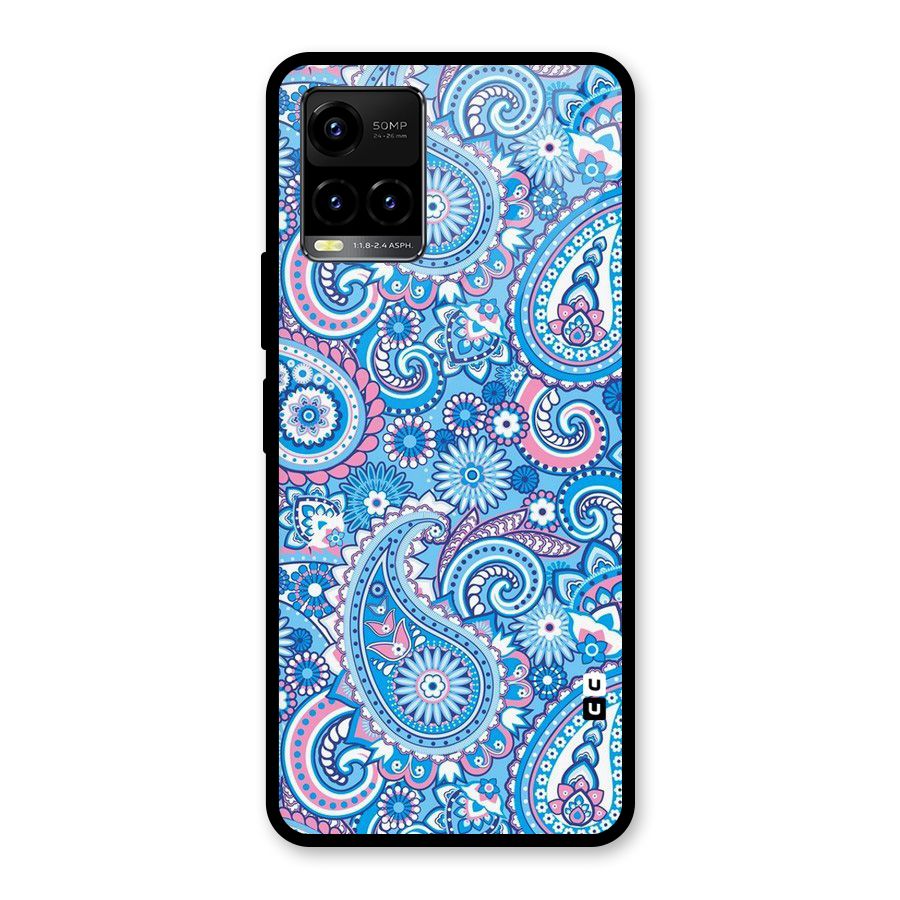Artistic Blue Art Glass Back Case for Vivo Y21T