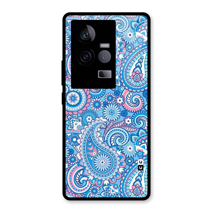 Artistic Blue Art Glass Back Case for Vivo iQOO 11 5G