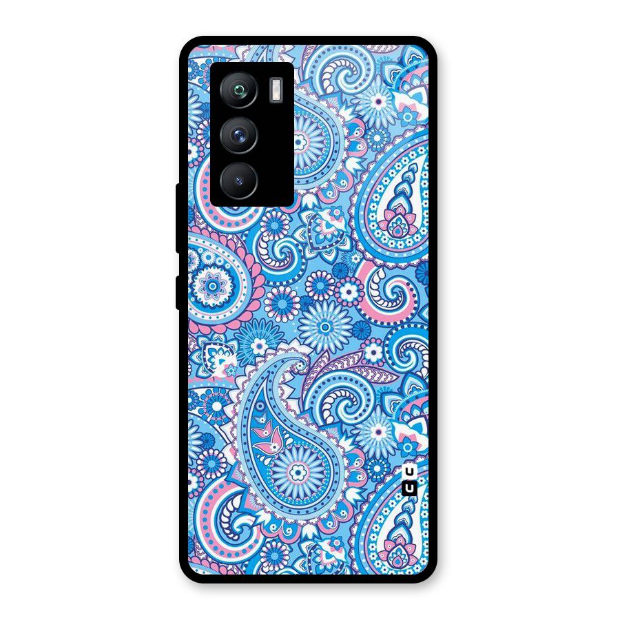 Artistic Blue Art Glass Back Case for Vivo iQOO 9 SE