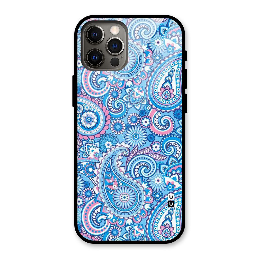 Artistic Blue Art Glass Back Case for iPhone 12 Pro