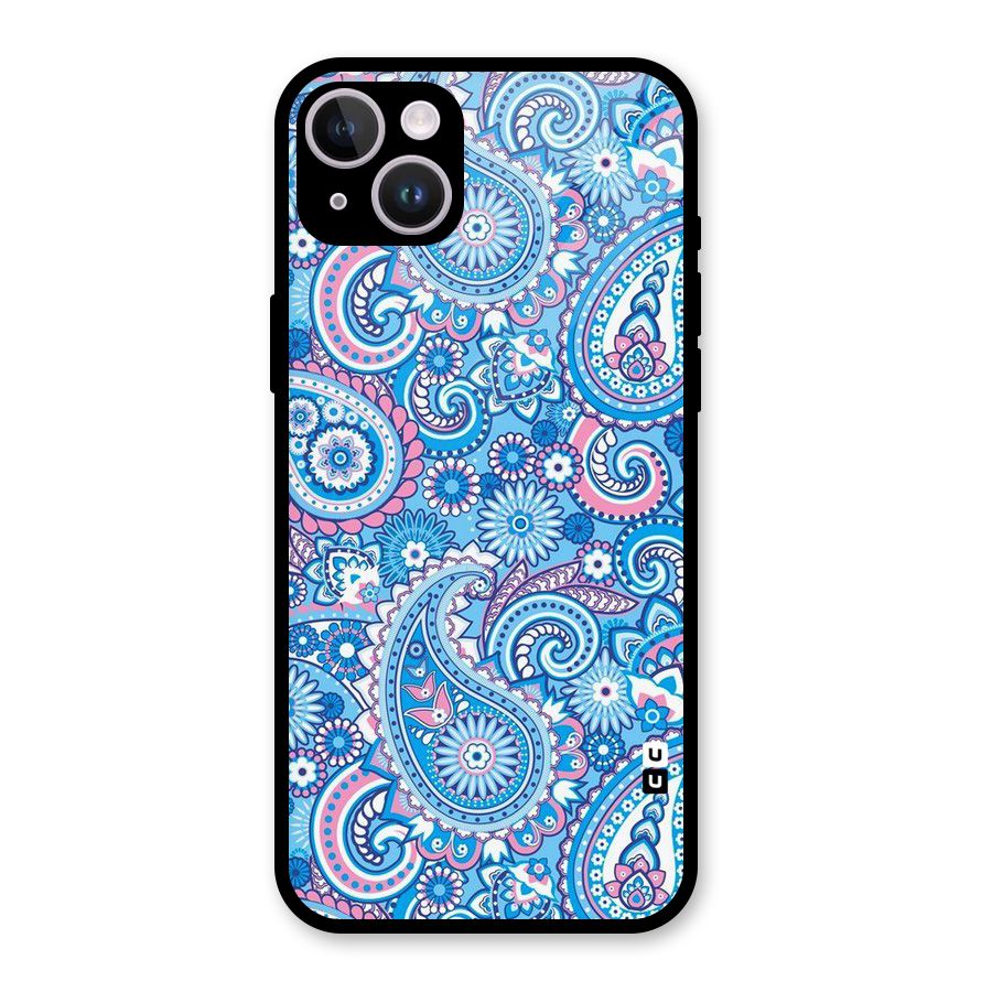 Artistic Blue Art Glass Back Case for iPhone 14 Plus