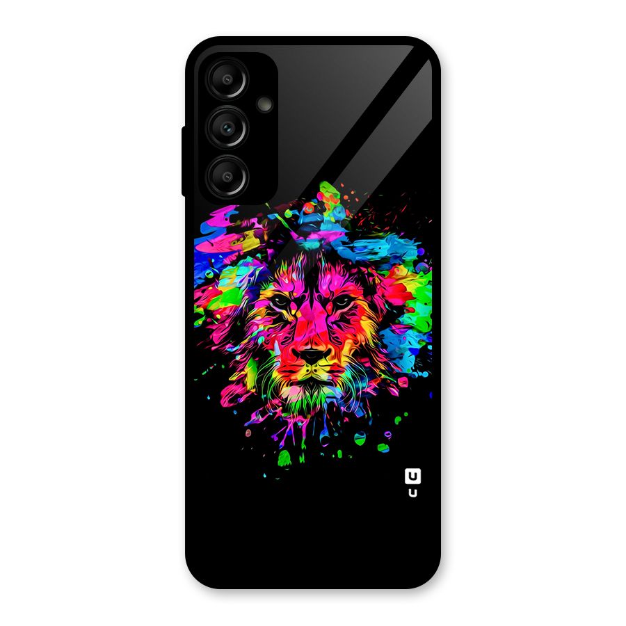 Artistic Lion Art Splash Glass Back Case for Galaxy A14 5G