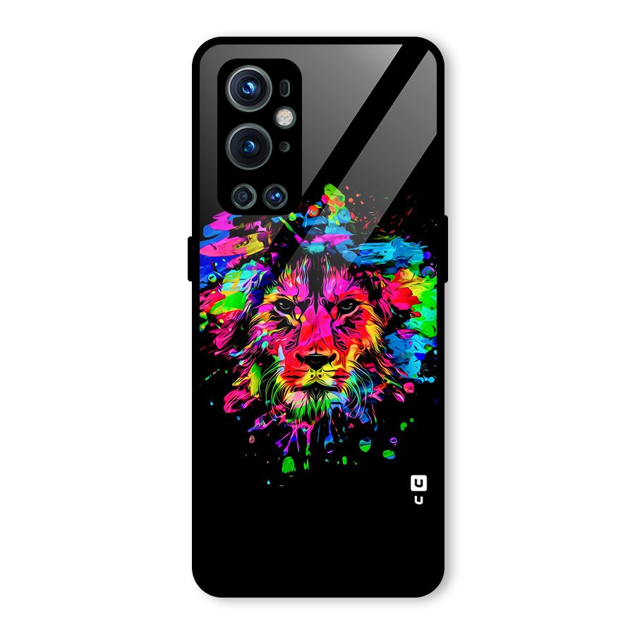 Artistic Lion Art Splash Glass Back Case for OnePlus 9 Pro
