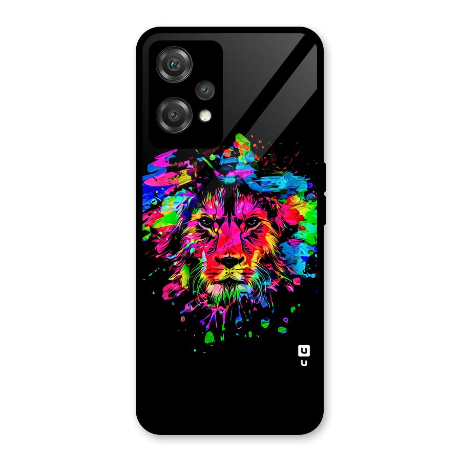 Artistic Lion Art Splash Glass Back Case for OnePlus Nord CE 2 Lite 5G