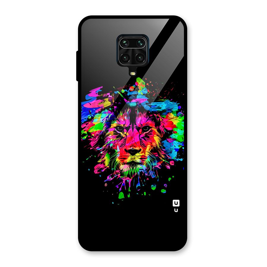 Artistic Lion Art Splash Glass Back Case for Poco M2 Pro