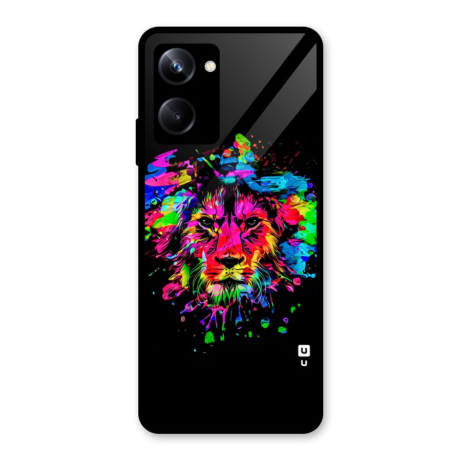 Artistic Lion Art Splash Glass Back Case for Realme 10 Pro