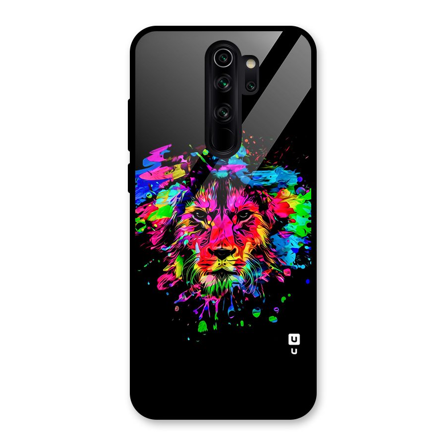 Artistic Lion Art Splash Glass Back Case for Redmi Note 8 Pro