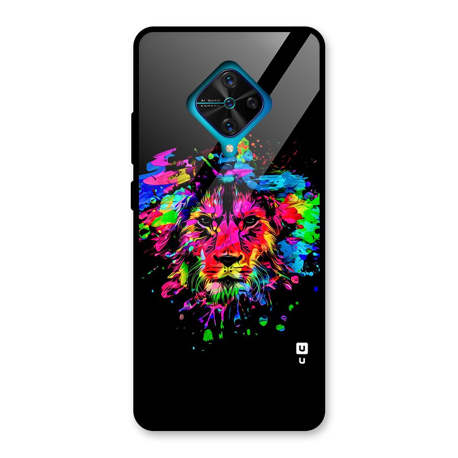Artistic Lion Art Splash Glass Back Case for Vivo S1 Pro