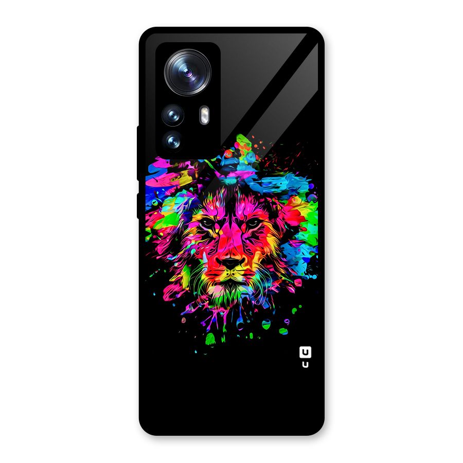 Artistic Lion Art Splash Glass Back Case for Xiaomi 12 Pro