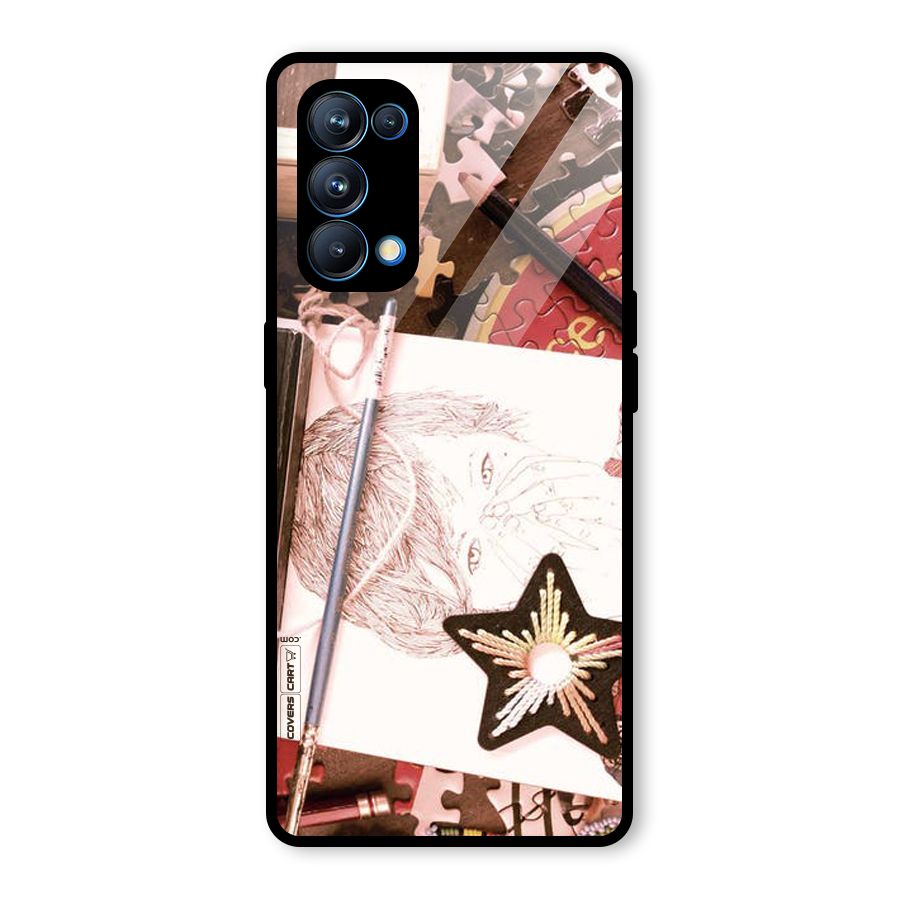 Artistic Messy Glass Back Case for Oppo Reno5 Pro 5G