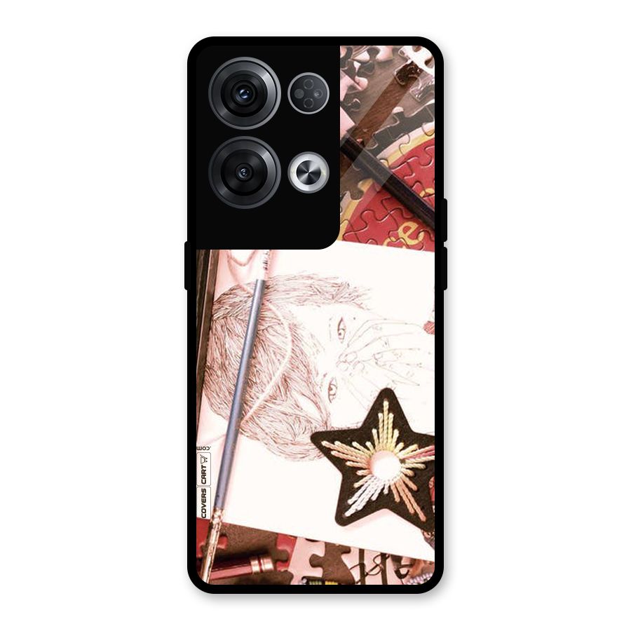 Artistic Messy Glass Back Case for Oppo Reno8 Pro 5G