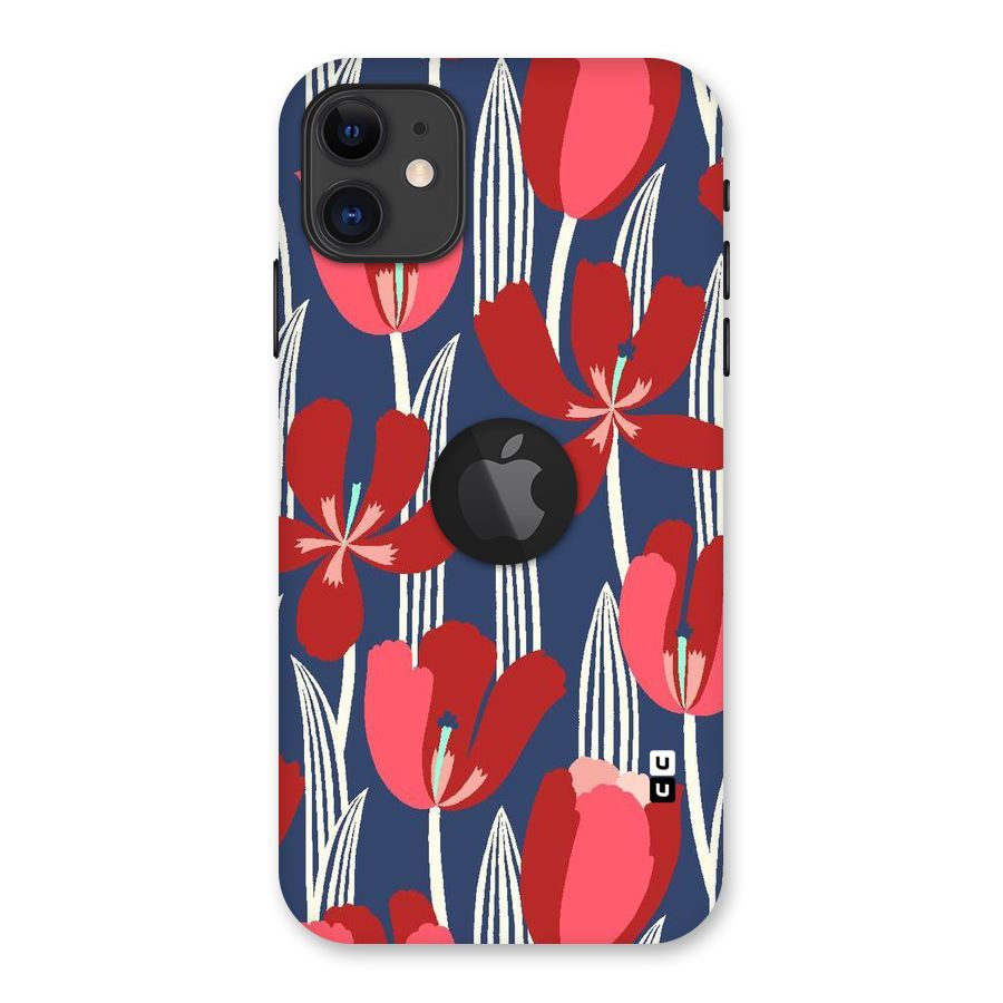 Artistic Tulips Back Case for iPhone 11 Logo Cut