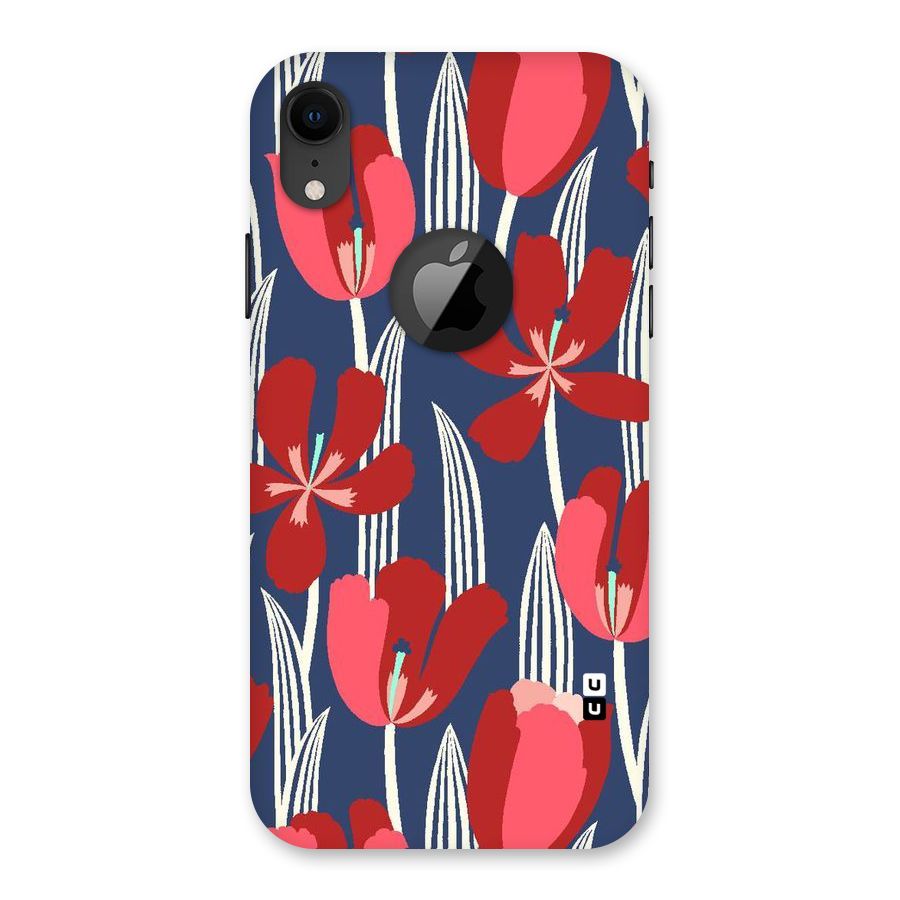 Artistic Tulips Back Case for iPhone XR Logo Cut