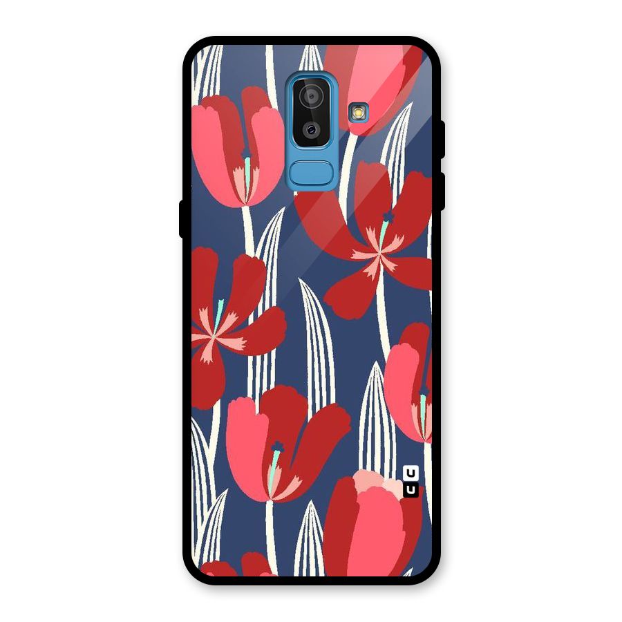 Artistic Tulips Glass Back Case for Galaxy J8