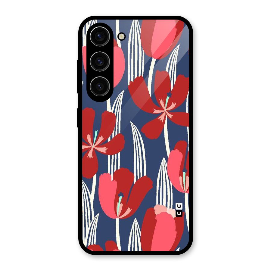 Artistic Tulips Glass Back Case for Galaxy S23
