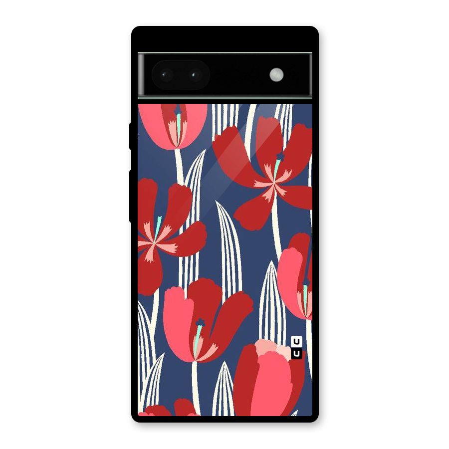 Artistic Tulips Glass Back Case for Google Pixel 6a