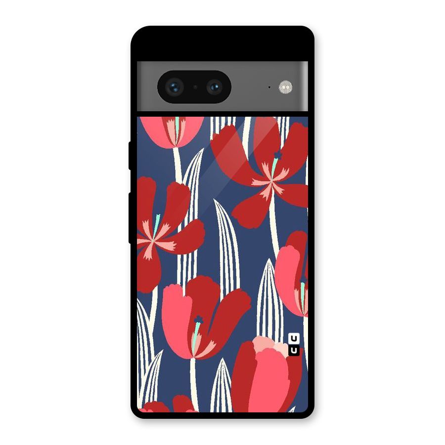 Artistic Tulips Glass Back Case for Google Pixel 7