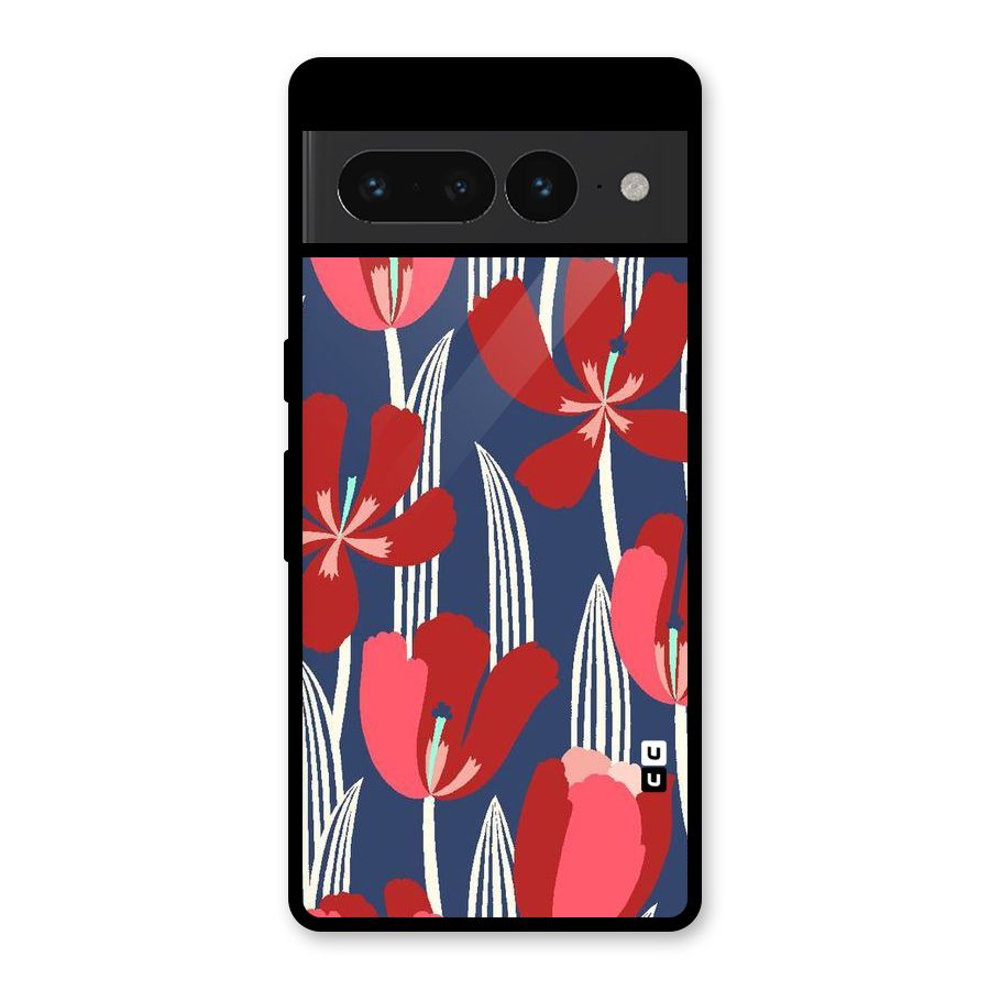 Artistic Tulips Glass Back Case for Google Pixel 7 Pro