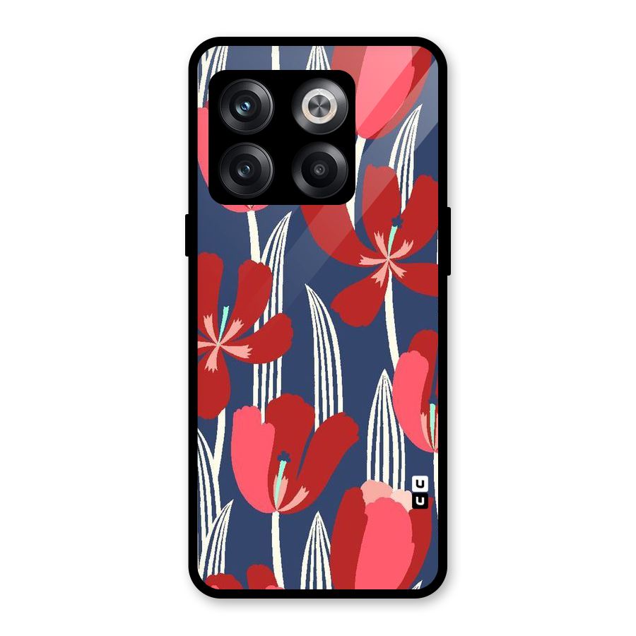 Artistic Tulips Glass Back Case for OnePlus 10T