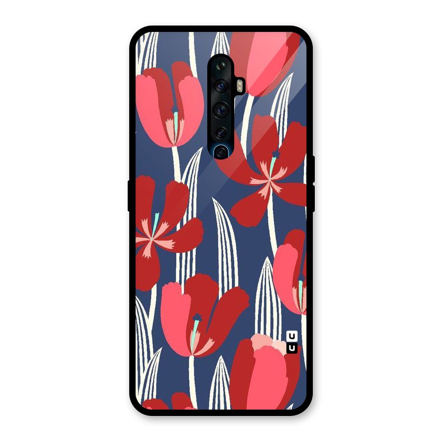 Artistic Tulips Glass Back Case for Oppo Reno2 F