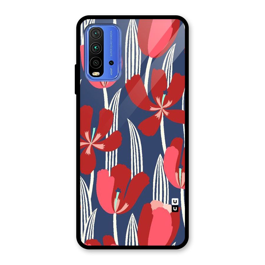 Artistic Tulips Glass Back Case for Redmi 9 Power