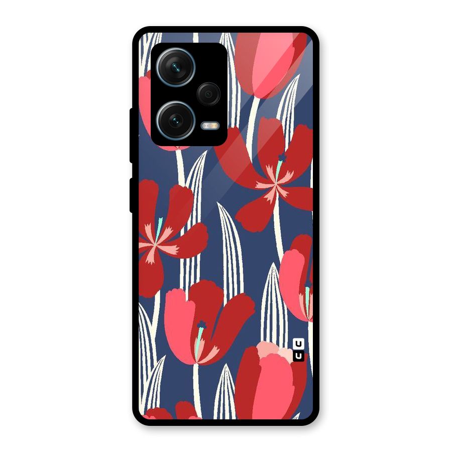 Artistic Tulips Glass Back Case for Redmi Note 12 Pro Plus 5G