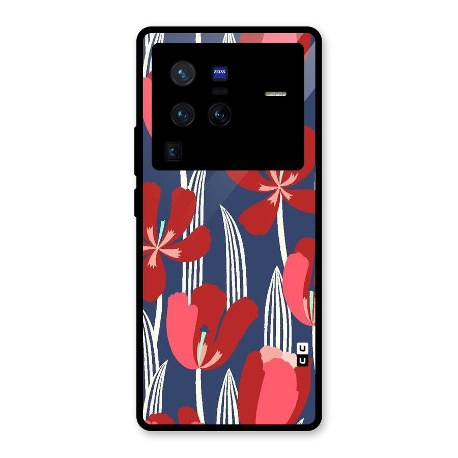 Artistic Tulips Glass Back Case for Vivo X80 Pro