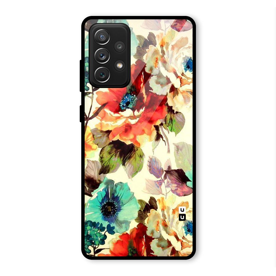 Artsy Bloom Flower Glass Back Case for Galaxy A72
