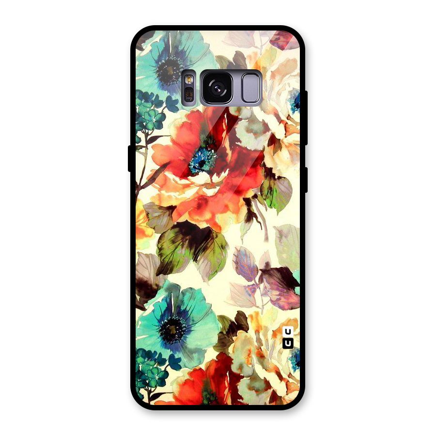 Artsy Bloom Flower Glass Back Case for Galaxy S8