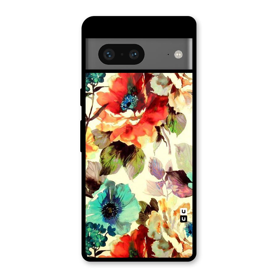 Artsy Bloom Flower Glass Back Case for Google Pixel 7