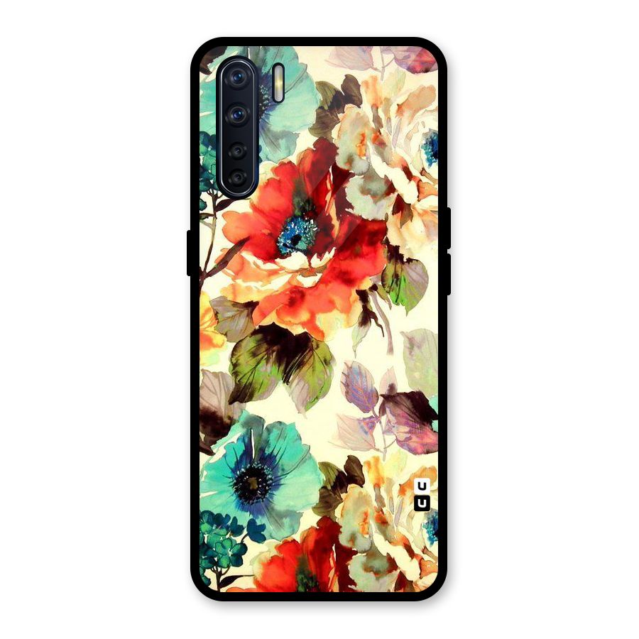 Artsy Bloom Flower Glass Back Case for Oppo F15
