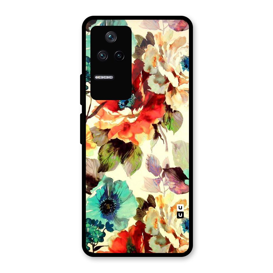 Artsy Bloom Flower Glass Back Case for Poco F4 5G