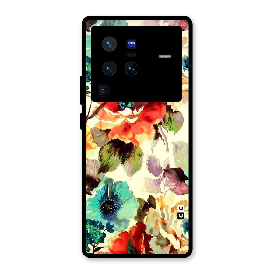 Artsy Bloom Flower Glass Back Case for Vivo X80 Pro